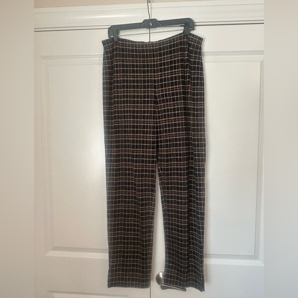 J. Jill Black and Tan Plaid Women's Straight Leg Pants